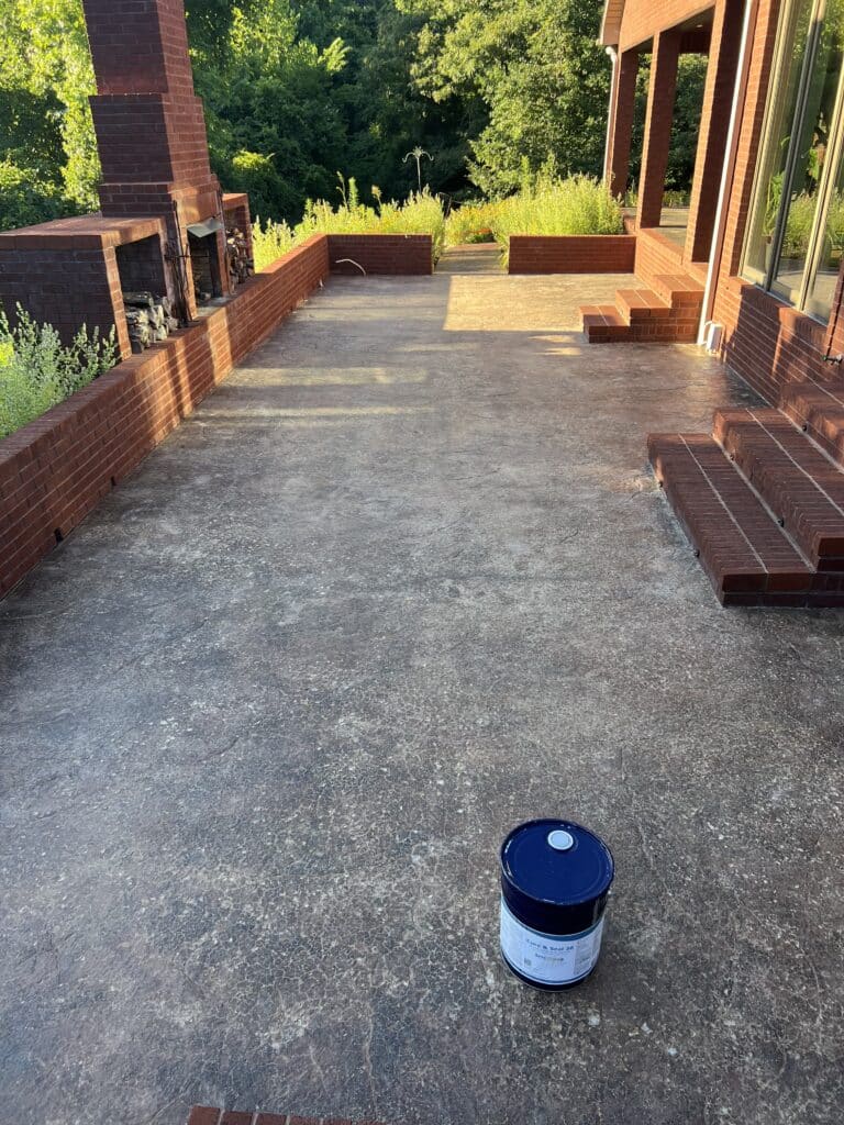 Decorative concrete patio installation by Jefferson City concrete contractor Crescostone in Jefferson City Tennessee